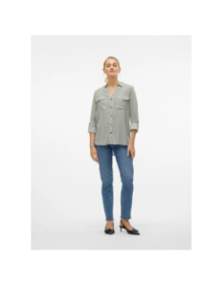 Chemise rayée bumpy vert olive femme - Vero Moda
