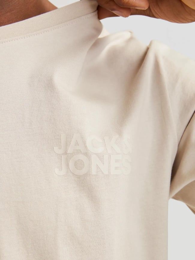 T-shirt à manches courtes jjecorp logo beige - Jack & Jones