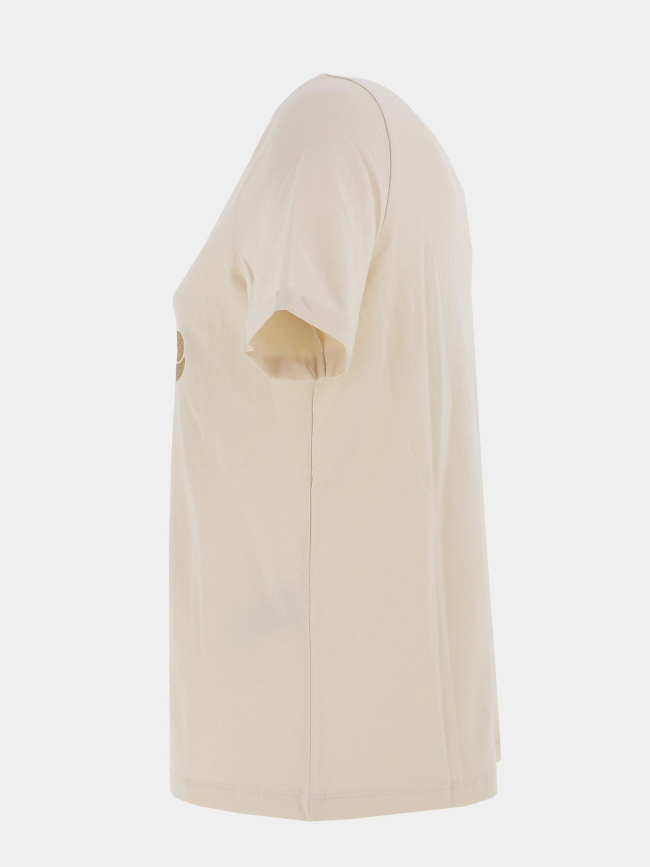 T-shirt brillant à col en v fadora beige femme - Vero Moda