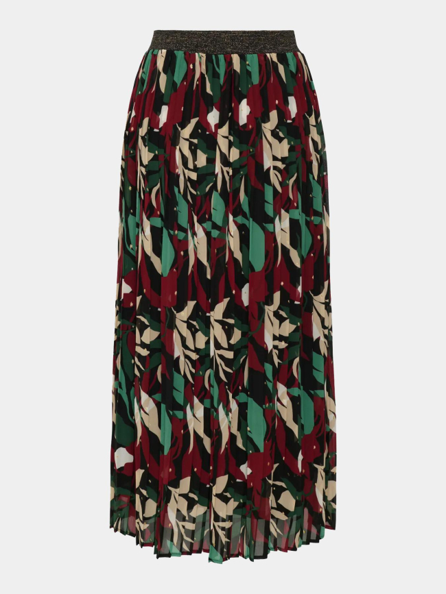 Jupe plissée imprimée gabri noir vert rouge femme - Only