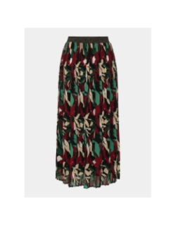 Jupe plissée imprimée gabri noir vert rouge femme - Only