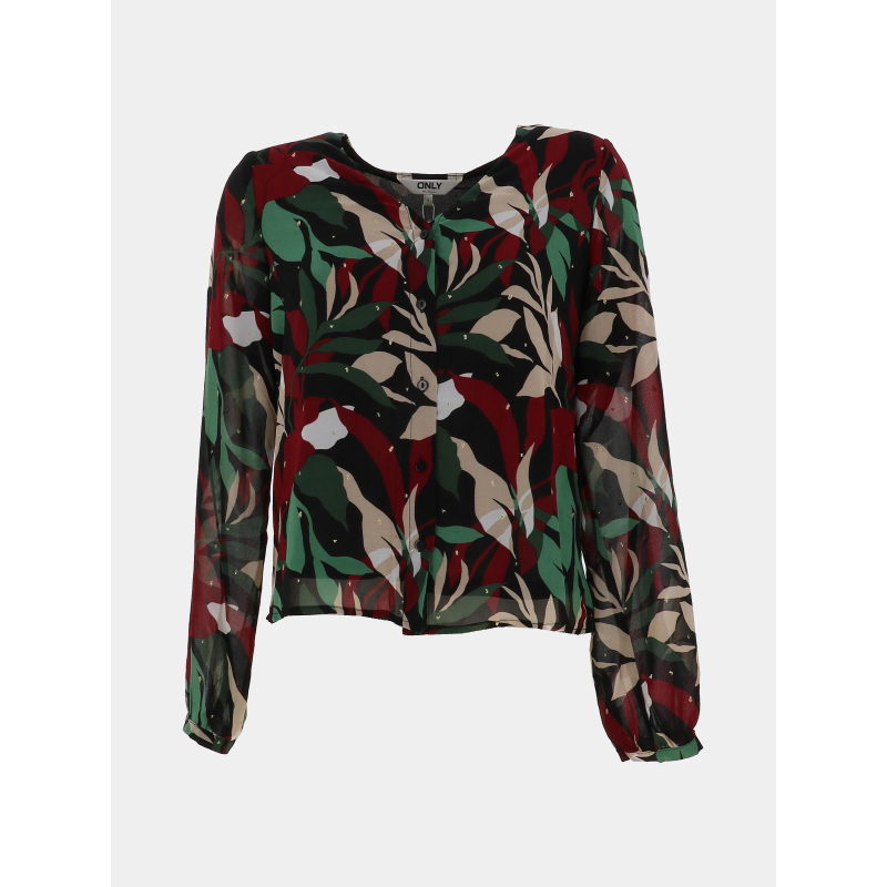 Chemisier imprimé gabri noir vert rouge femme - Only
