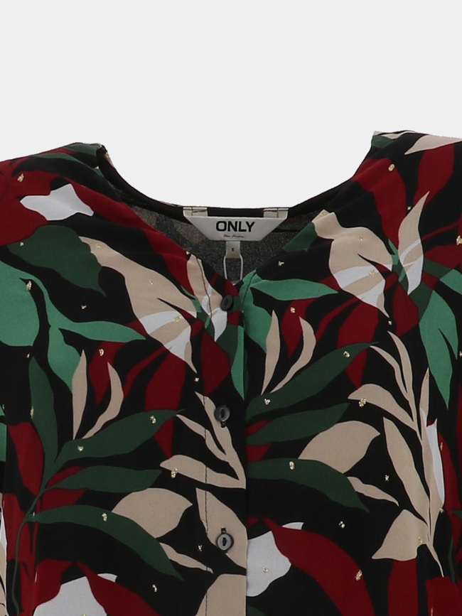 Chemisier imprimé gabri noir vert rouge femme - Only