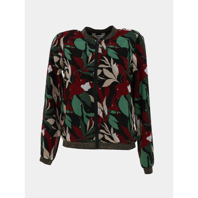 Veste bomber légère gabri noir vert rouge femme - Only