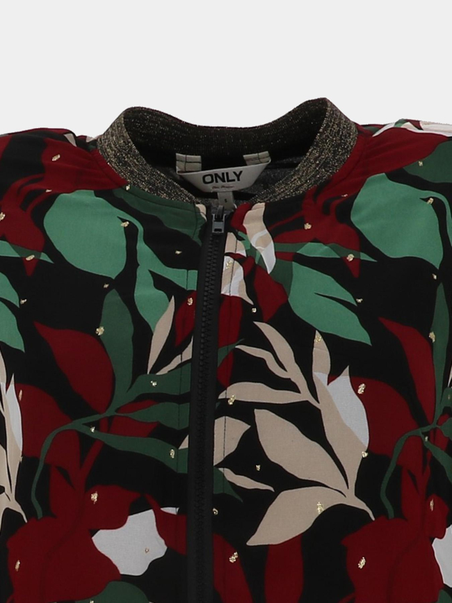 Veste bomber légère gabri noir vert rouge femme - Only