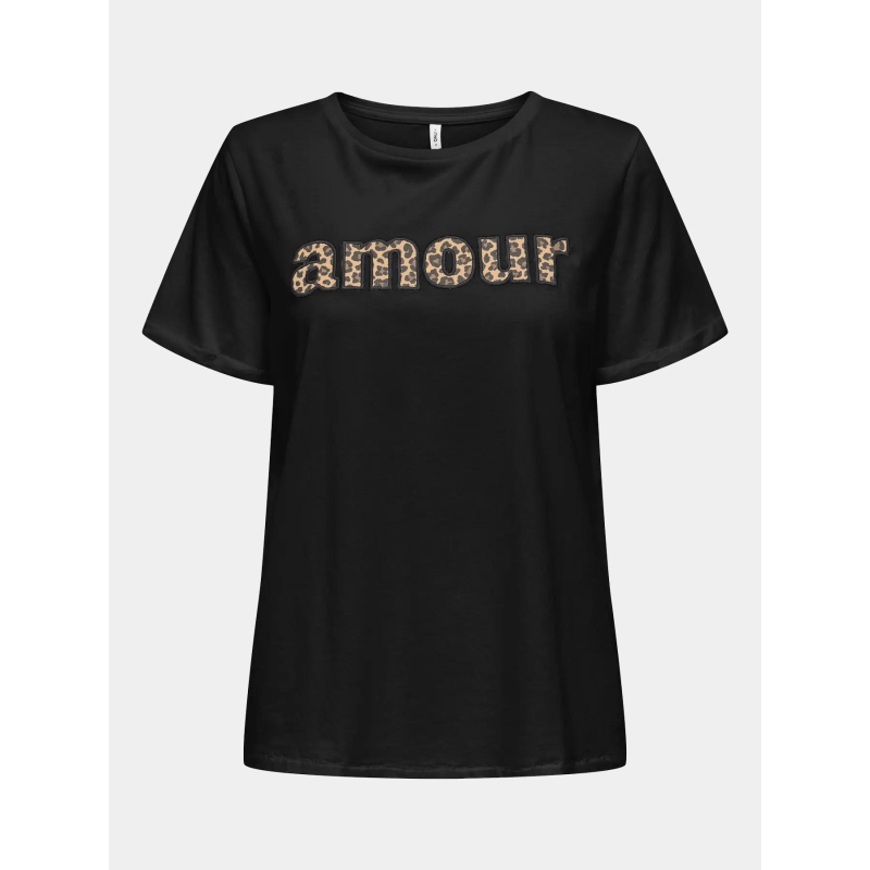 T-shirt à message amour line noir femme - Only