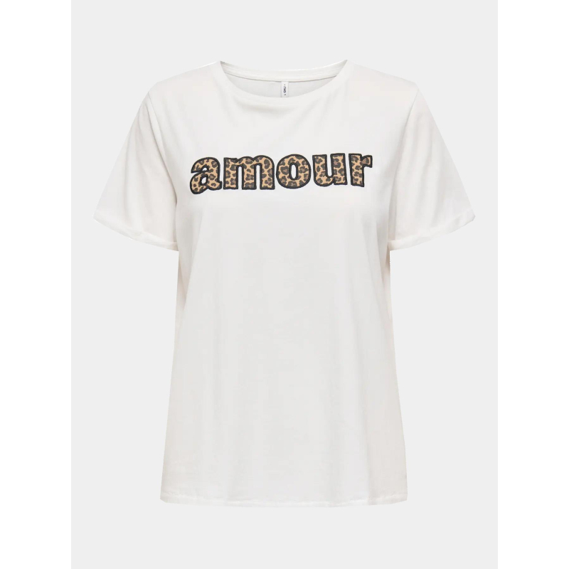 T-shirt à message amour line blanc femme - Only