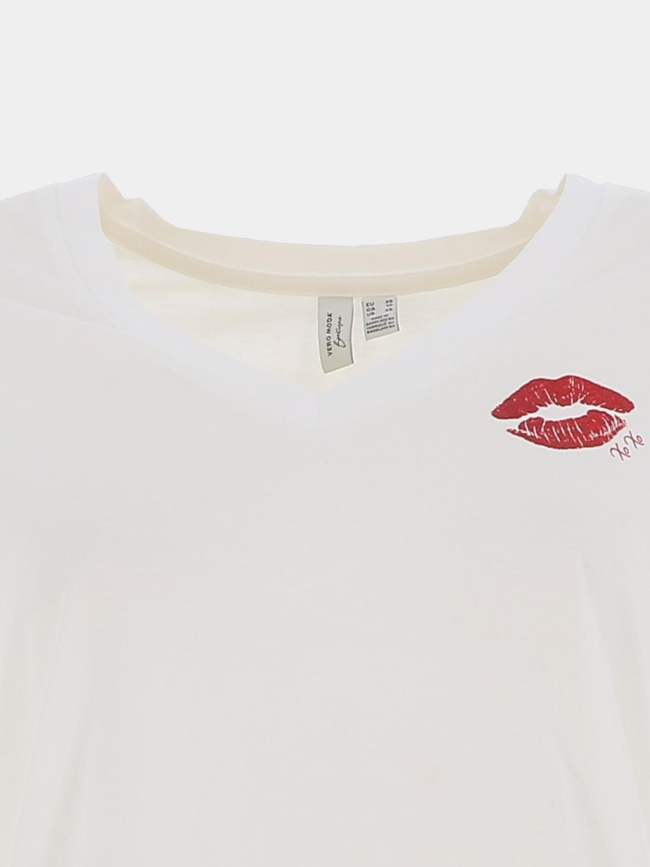 T-shirt col v feyola blanc femme - Vero Moda