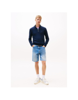 Pull col zippé slim light bleu marine homme - Tommy Jeans