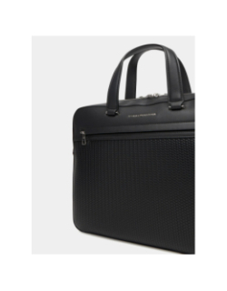Sacoche ordinateur simili-cuir woven noir - Tommy Hilfiger