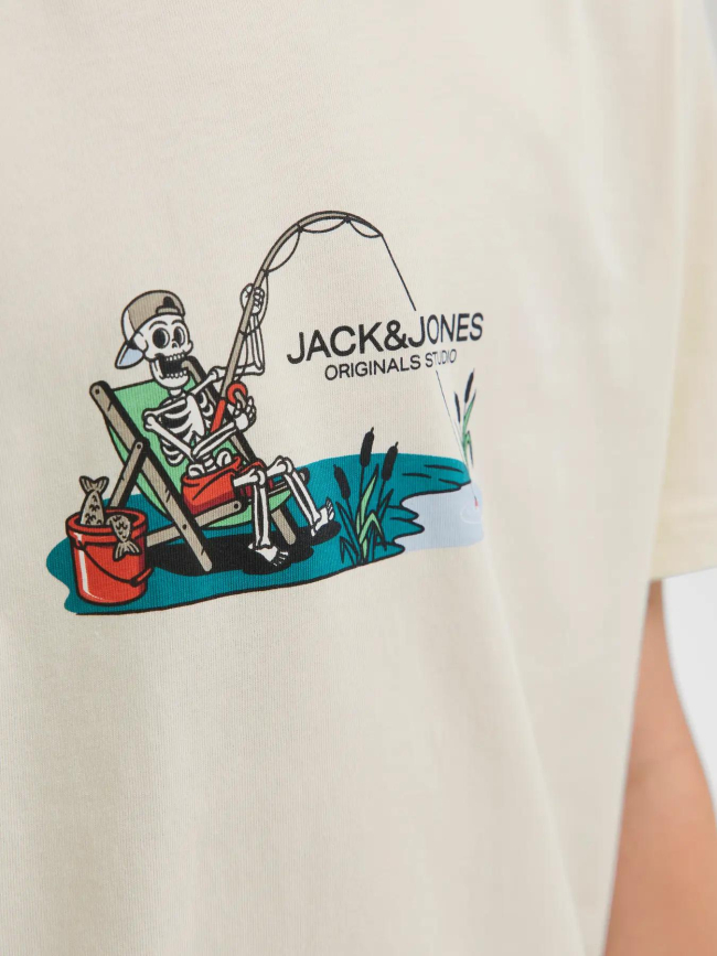 T-shirt à manches courtes jorskull nature beige garçon - Jack & Jones