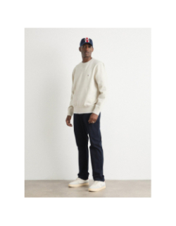 Sweat chiné à col rond ess seasonnal beige homme - Tommy Hilfiger