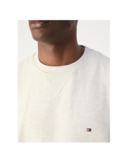 Sweat chiné à col rond ess seasonnal beige homme - Tommy Hilfiger