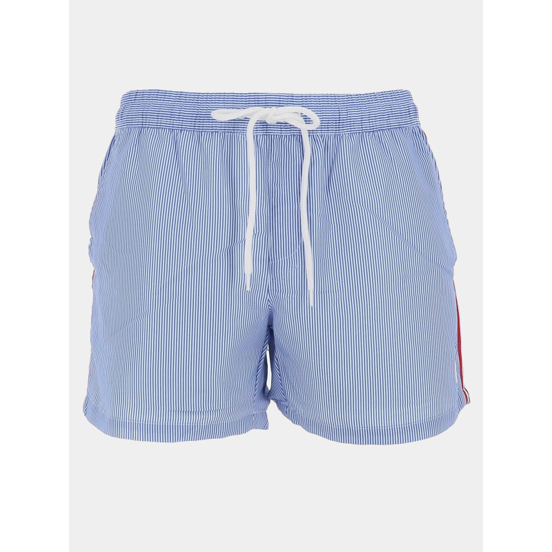 Short de bain rayé surf helsinki bleu et blanc homme - Lagon Bleu