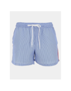 Short de bain rayé surf helsinki bleu et blanc homme - Lagon Bleu