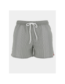 Short de bain rayé surf helsinki kaki et blanc homme - Lagon Bleu