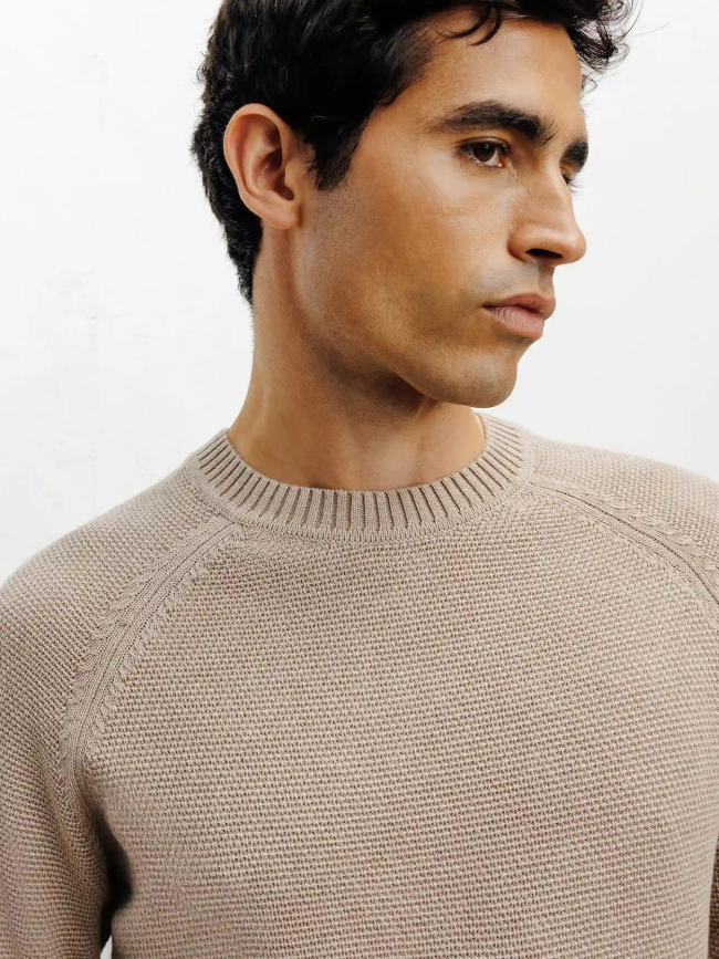 Pull en maille borange beige homme - Izac