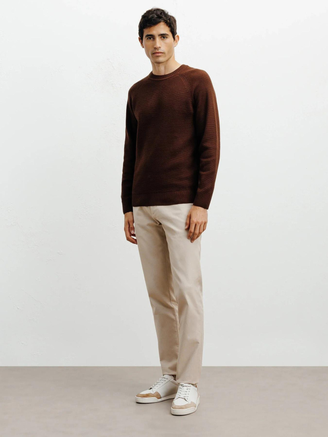 Pull en maille borange marron homme - Izac