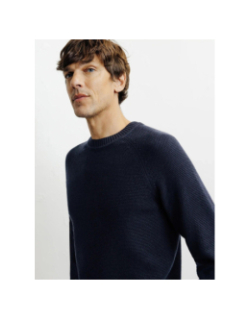 Pull en maille borange bleu marine homme - Izac