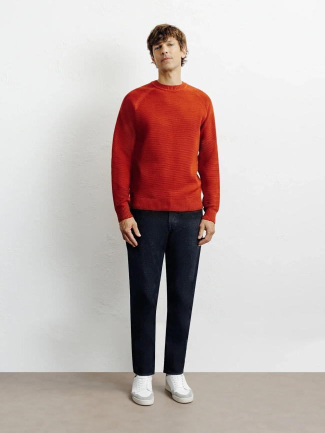 Pull en maille borange rouge homme - Izac