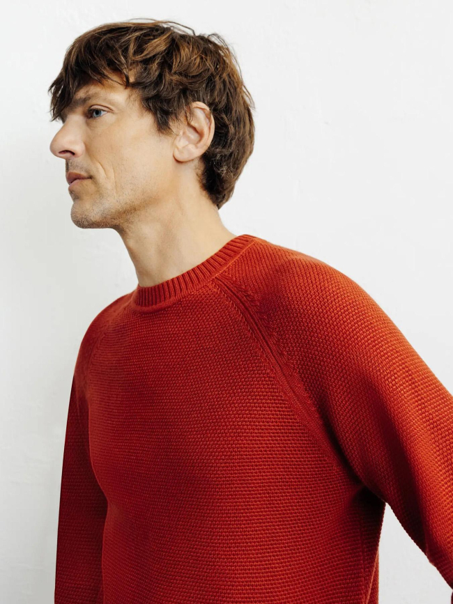 Pull en maille borange rouge homme - Izac