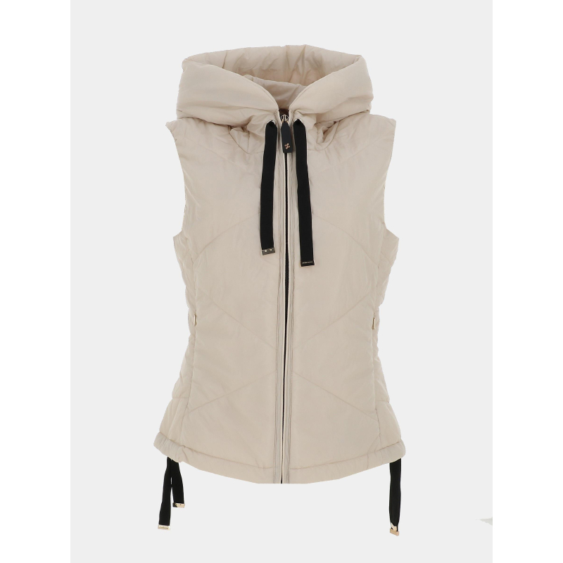 Doudoune sans manche cintrée beige femme - Salsa