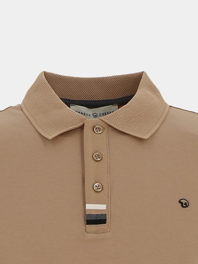 Polo garlic cappuccino marron homme - Benson & Cherry