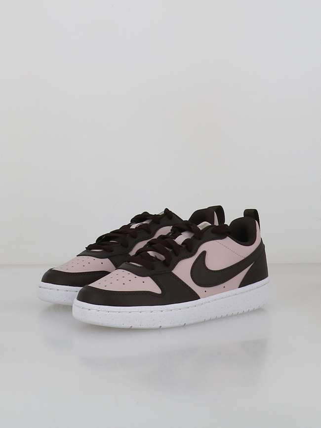 Baskets court borough low recraft gs marron rose enfant - Nike