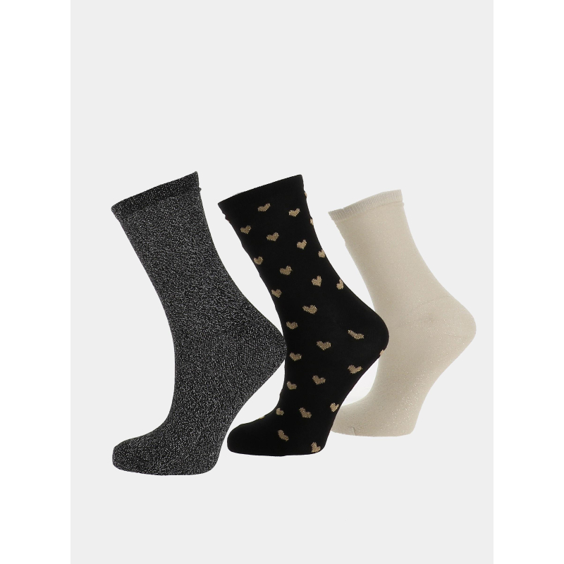 Pack de 3 paires de chaussettes brillantes onlgracie noir femme - Only