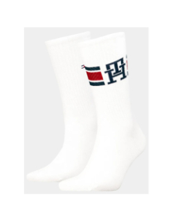 Pack de 2 paires de chaussettes monogram sport blanc homme - Tommy Hilfiger
