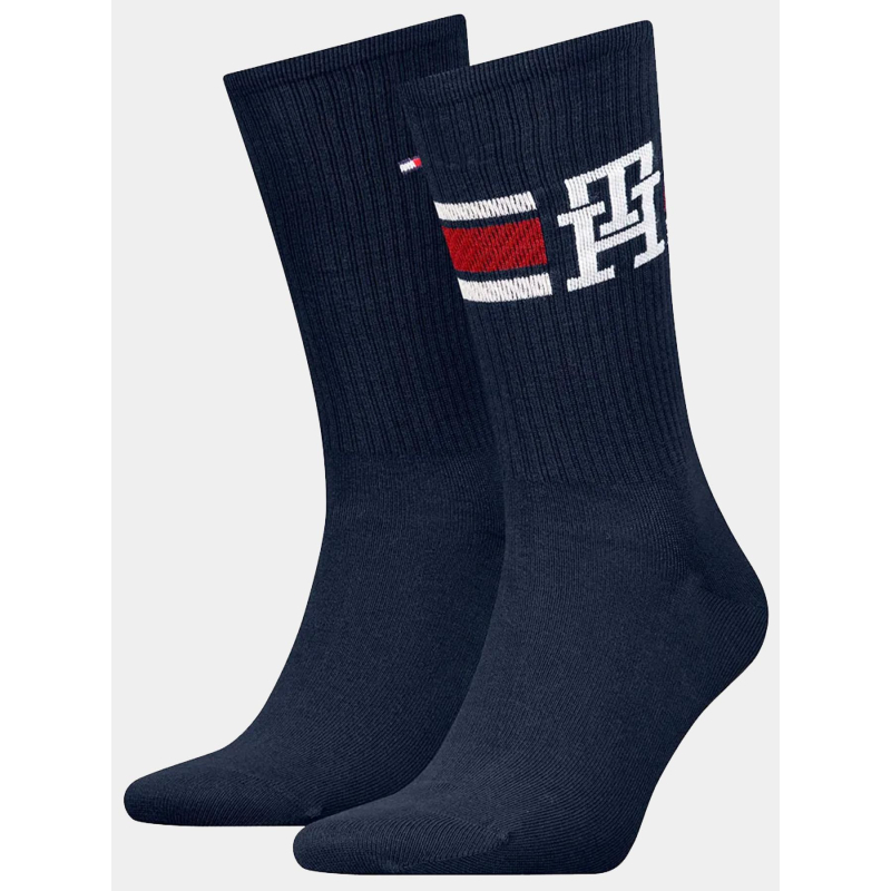 Pack de 2 paires de chaussettes monogram sport bleu homme - Tommy Hilfiger