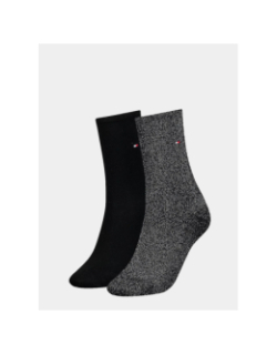 2 paires de chaussettes paillettes noir femme - Tommy Hilfiger