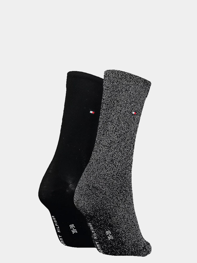 2 paires de chaussettes paillettes noir femme - Tommy Hilfiger