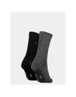 2 paires de chaussettes paillettes noir femme - Tommy Hilfiger