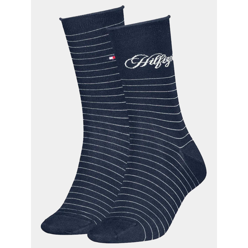 Pack de 2 paires de chaussettes stripe bleu marine femme - Tommy Hilfiger