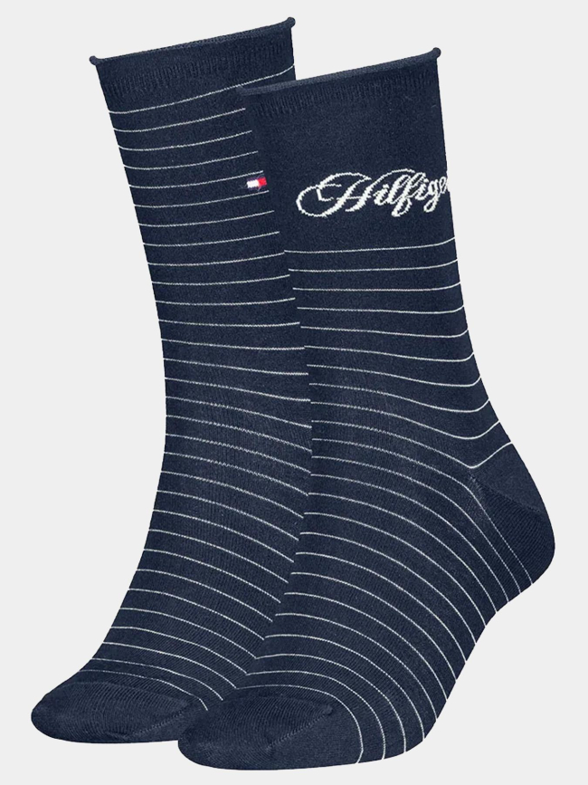 Pack de 2 paires de chaussettes stripe bleu marine femme - Tommy Hilfiger