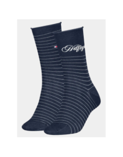 Pack de 2 paires de chaussettes stripe bleu marine femme - Tommy Hilfiger