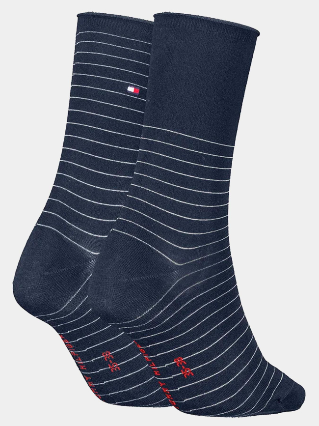 Pack de 2 paires de chaussettes stripe bleu marine femme - Tommy Hilfiger