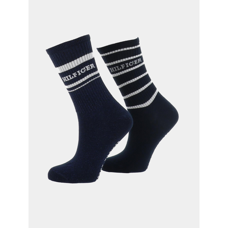 2 paires de chaussettes côtelées bleu marine femme - Tommy Hilfiger