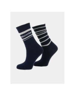 2 paires de chaussettes côtelées bleu marine femme - Tommy Hilfiger