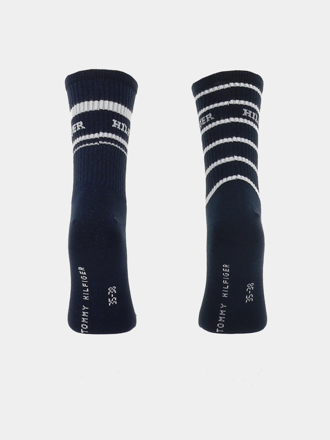 2 paires de chaussettes côtelées bleu marine femme - Tommy Hilfiger