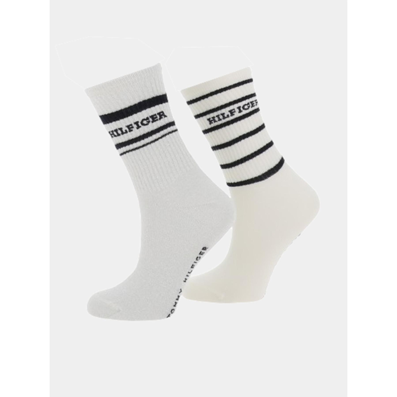 2 paires de chaussettes côtelées blanc femme - Tommy Hilfiger