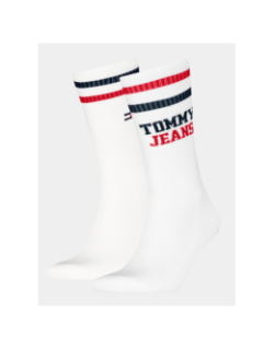 Pack de 2 paires de chaussettes th uni blanc homme - Tommy Jeans