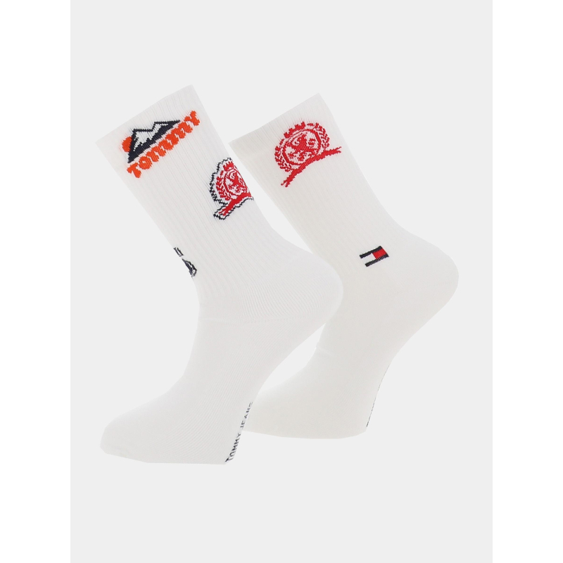 Pack de 2 paires de chaussettes patch blanc homme - Tommy Jeans