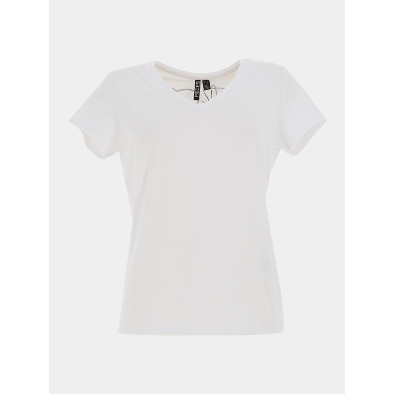 T-shirt à manches courtes pcserima été blanc femme - Pieces