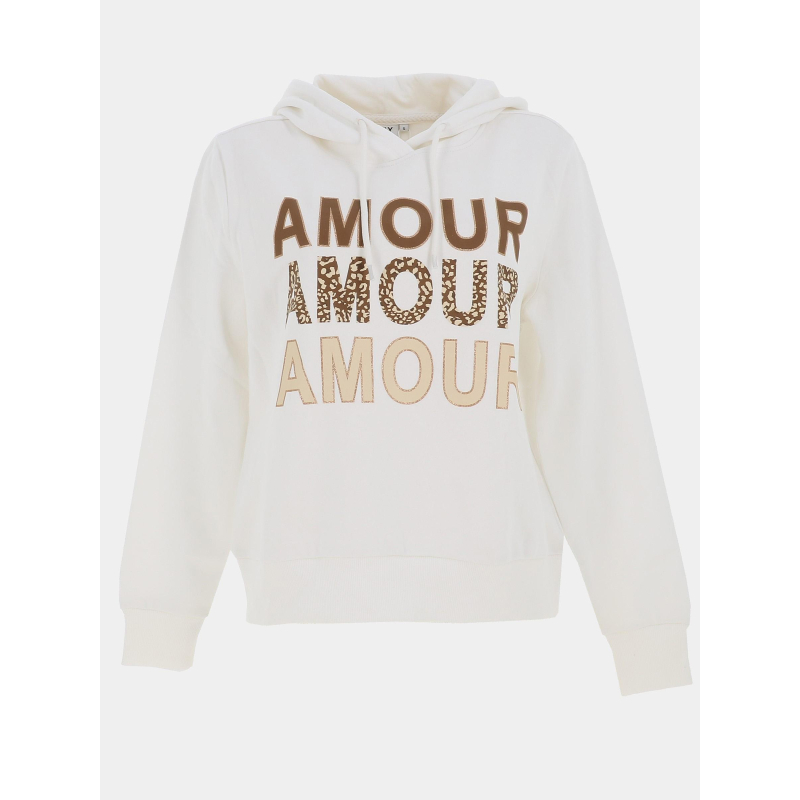 Sweat à capuche maia believe blanc femme - Only