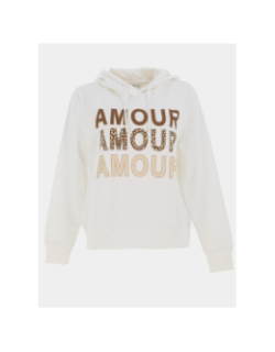 Sweat à capuche maia believe blanc femme - Only