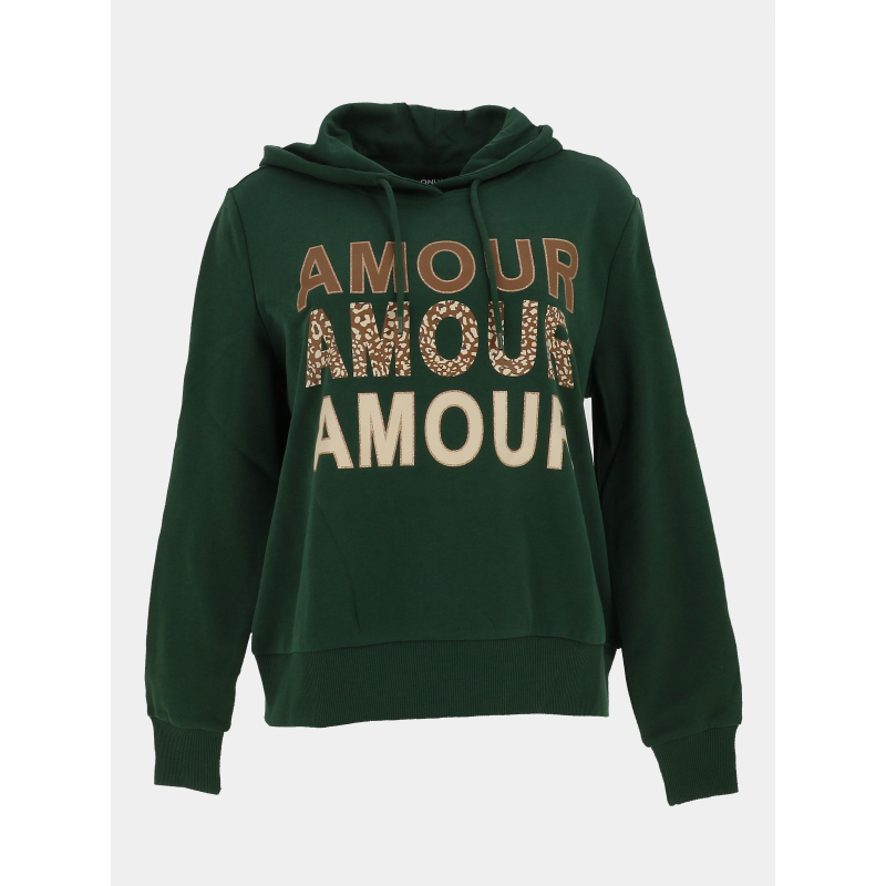 Sweat à capuche maia believe vert femme - Only