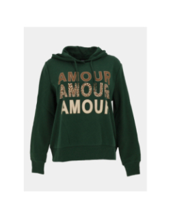 Sweat à capuche maia believe vert femme - Only