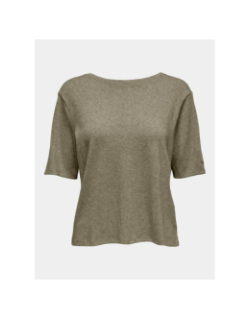 T-shirt brillant à col en v onlfalka doré femme - Only